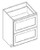 KCD Brooklyn White Drawer Base Cabinet (Two Drawers) - BW-DB30-2