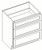 KCD Napa White Drawer Base Cabinet - NW-DB12-3
