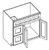 KCD Shaker Espresso Vanity Sink Base Left Drawer Stacking Cabinet - SE-VSBDL36