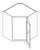 KCD Shaker White Corner Wall Stackable Cabinet - SW-CWS2415