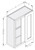 Cab-Tec Slim Shaker Dove Kitchen Cabinet - SSD-WBL2730