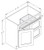 Cab-Tec Slim Shaker Oak Bath Cabinet - SSO-VSD3621R