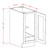 U.S. Cabinet Depot - Shaker Cinder - Full Height Single Door Single Rollout Shelf Base Cabinet - SC-B18FH1RS