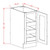 U.S. Cabinet Depot - Shaker Cinder - Full Height Single Door Triple Rollout Shelf Base Cabinet - SC-B21FH3RS