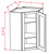 U.S. Cabinet Depot - Shaker Cinder - Diagonal Corner Wall Cabinets - SC-DCW2430
