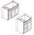 U.S. Cabinet Depot - Shaker Grey - Vanity Combo Base Cabinet-Drawers Left - SG-V3021DL