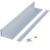 4" Deep Aluminum Slimline Channel Shelf, 24" Long - Natural Aluminum