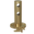 Contemporary Gallery Rail Center Post, Double Rail - Polished Brass