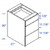 Eurocraft Cabinetry Signature 3DL Slim Shaker Series Haze Gray Bath Cabinet - V3D36-SLH