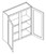 KCD Shaker Moss Double Door Wall Cabinet - SM-W4230
