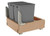 Rev-A-Shelf - 4WCBM-2432DM-2 - Double Metallic Silver 32 Qt. Maple Pullout Waste Container with Rev-A-Motion® Soft-Open/Soft-Close for 24" Base Cabinets