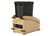 Rev-A-Shelf - 4WCCC-1550DM-118MB - Craftsman Collection Single Black 50 Qt. Solid Maple Bottom Mount Pullout Waste Container w/ Black Accents, (1) Lid and BLUM Soft-Close Slides for 15" Base Cabinets