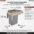 Rev-A-Shelf - 4WCTM-1550BBSCDM-1 - Single 50 qt. Pullout Top Mount Wood and Silver Waste Container w/ Ball-Bearing Soft-Close Slides