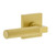 Viaggio Quadrato Rosette Privacy with Contempo Fluted Lever in Satin Brass - 623919-QADCON-FLT-SB