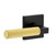 Viaggio Quadrato Rosette in Satin Black Privacy with Satin Brass Contempo Fluted Lever - 603009-QADCON-FLT-BK