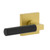 Viaggio Quadrato Rosette in Satin Brass Passage with Satin Black Contempo Smooth Lever - 602899-QADCON-STH-SB