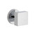 Viaggio Circolo Rosette Privacy with Quadrato Brass Knob in Bright Chrome - 602463-CLOQAD-BC