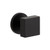 Viaggio Circolo Rosette Privacy with Quadrato Brass Knob in Satin Black - 602214-CLOQAD-BK