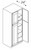 Blue Valley Frameless Walnut Kitchen Cabinet - WN-PC3696