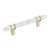 Amerock Hardware - Carrione 3-3/4 inch (96mm) Center-to-Center Pull is finished in Marble White/Golden Champagne - BP36648MWBBZ