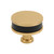 Amerock Hardware - Fairlane 1-1/2 inch (38mm) Diameter Knob is finished in Black Leather/Champagne Bronze - BP37536BLCZ