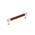 Amerock Hardware - Fairlane 5-1/16 inch (128mm) Center-to-Center Pull is finished in Brown Leather/Polished Nickel - BP37538BRLPN