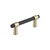 Amerock Hardware - Mergence 3 inch (76mm) Center-to-Center Pull is finished in Matte Black/Golden Champagne - BP37385FBBBZ