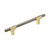 Amerock Hardware - Urbanite 5-1/16 inch (128mm) Center-to-Center Pull is finished in Brushed Gold/Black Chrome - BP778128BGLBCR