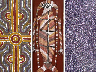 What techniques are used in Aboriginal artworks?