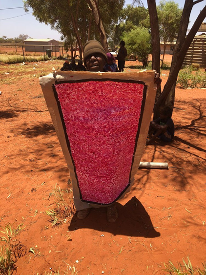 Geyla Pwerle’s bush melon painting is positively glowing