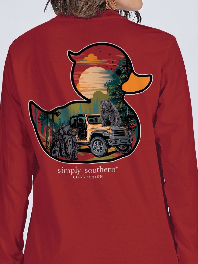 YTH-LS-DUCKBEARS-CARMINE YTH-LS-DUCKBEARS-CARMINE