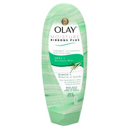 Olay Moisture Ribbons Plus Shea + Rosemary Mint Body Wash, 18 oz