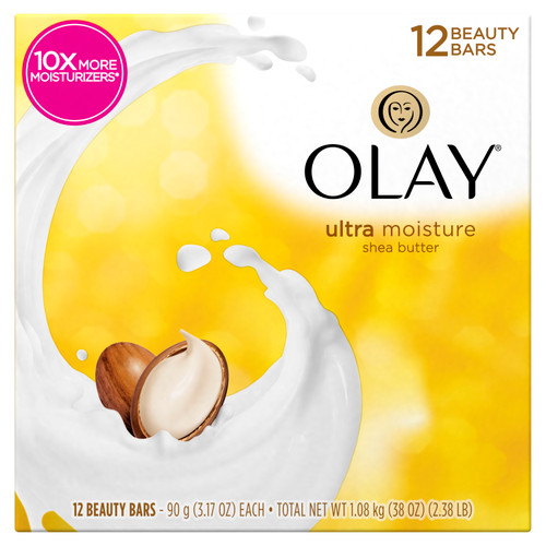 Olay Moisture Outlast Ultra Moisture Beauty Bar with Shea Butter 12 Bar, 3.17 oz