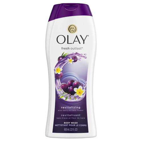 Olay Fresh Outlast Body Wash, Revitalizing Acai Berry &amp; Tiare Flower, 22 fl oz