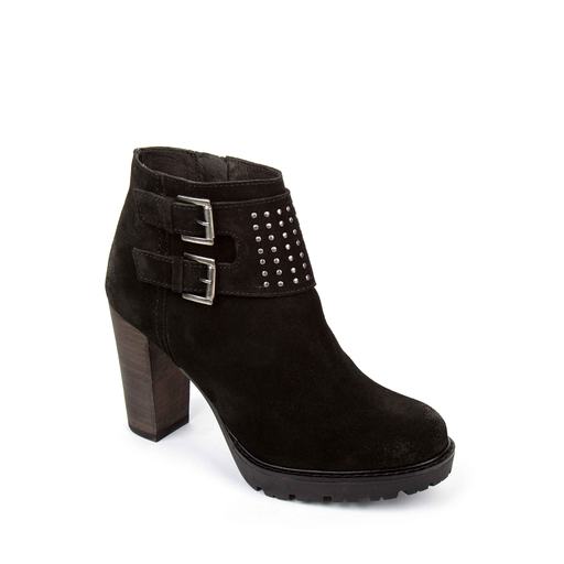 Botín tacón mujer serraje negro YOKONO - Original