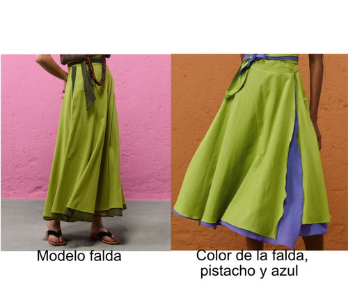 Gonna doubleface modelo SS25428-T028 de la marca NIU color Azul