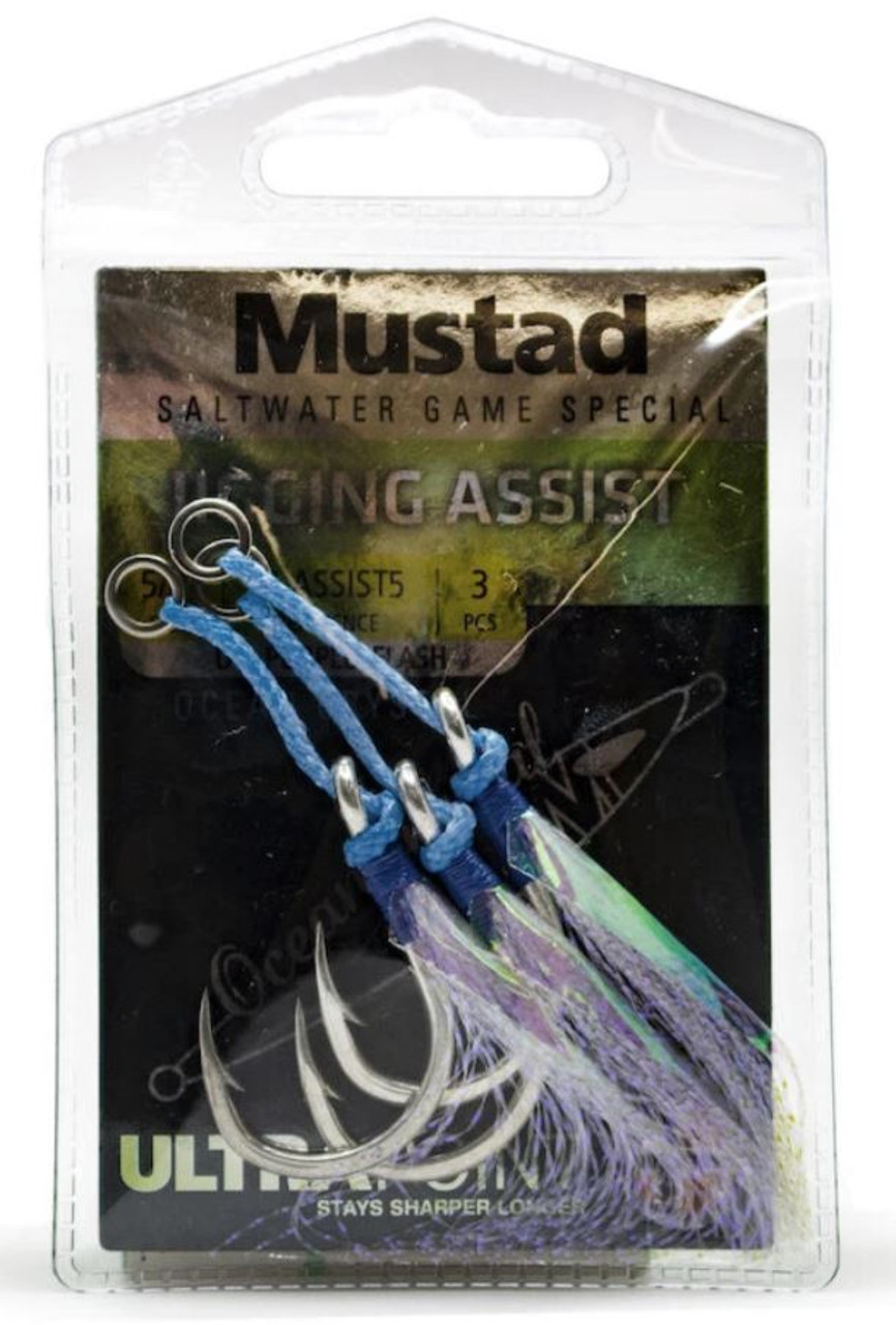 Mustad Heavy Duty Jigging Assist Hook with White Flash - 2 Per Pack