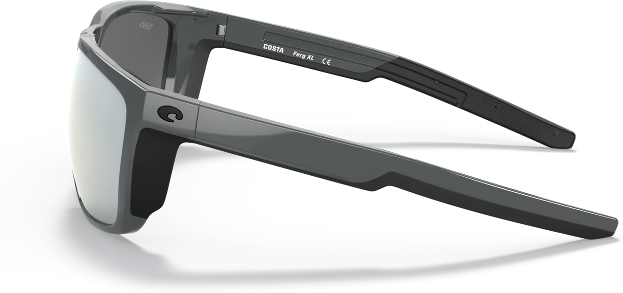 Costa Silver Frame Sunglasses with Dark Gray Lenses Costa Rincon L (63-11) with Gray Silver Mirror lenses and  main image 2