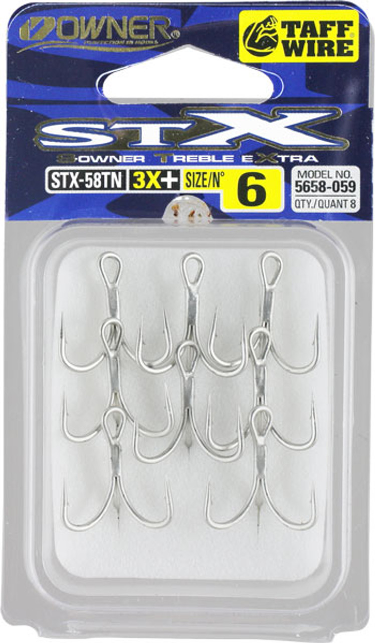 OWNER BLACK CHROME STINGER Treble Hooks 5636-061 Size 5 Super Needle Pack  of 8