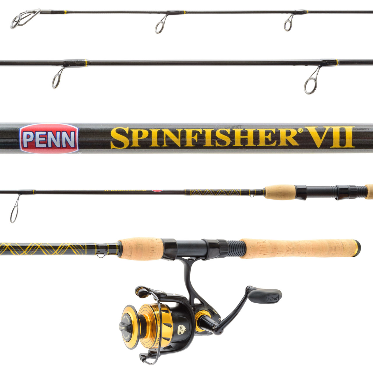 Penn Spinfisher VI Spinning Reel and Fishing Rod Combo, Size: 7', Black