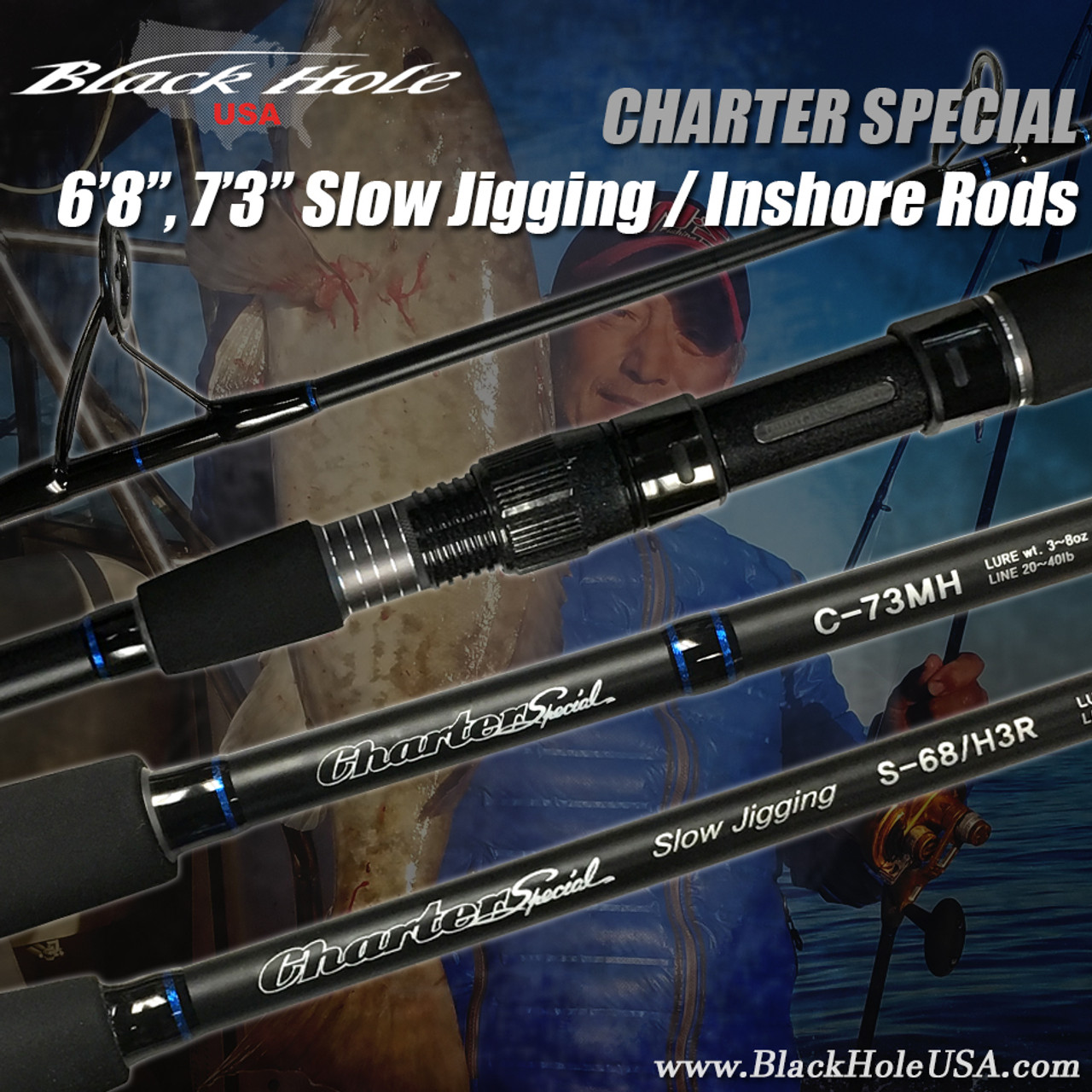 Black Hole Cape Cod Special Slow Pitch Jig Rod (Conventional) Size 6'6 | Lightweight | Chaos Fishing
