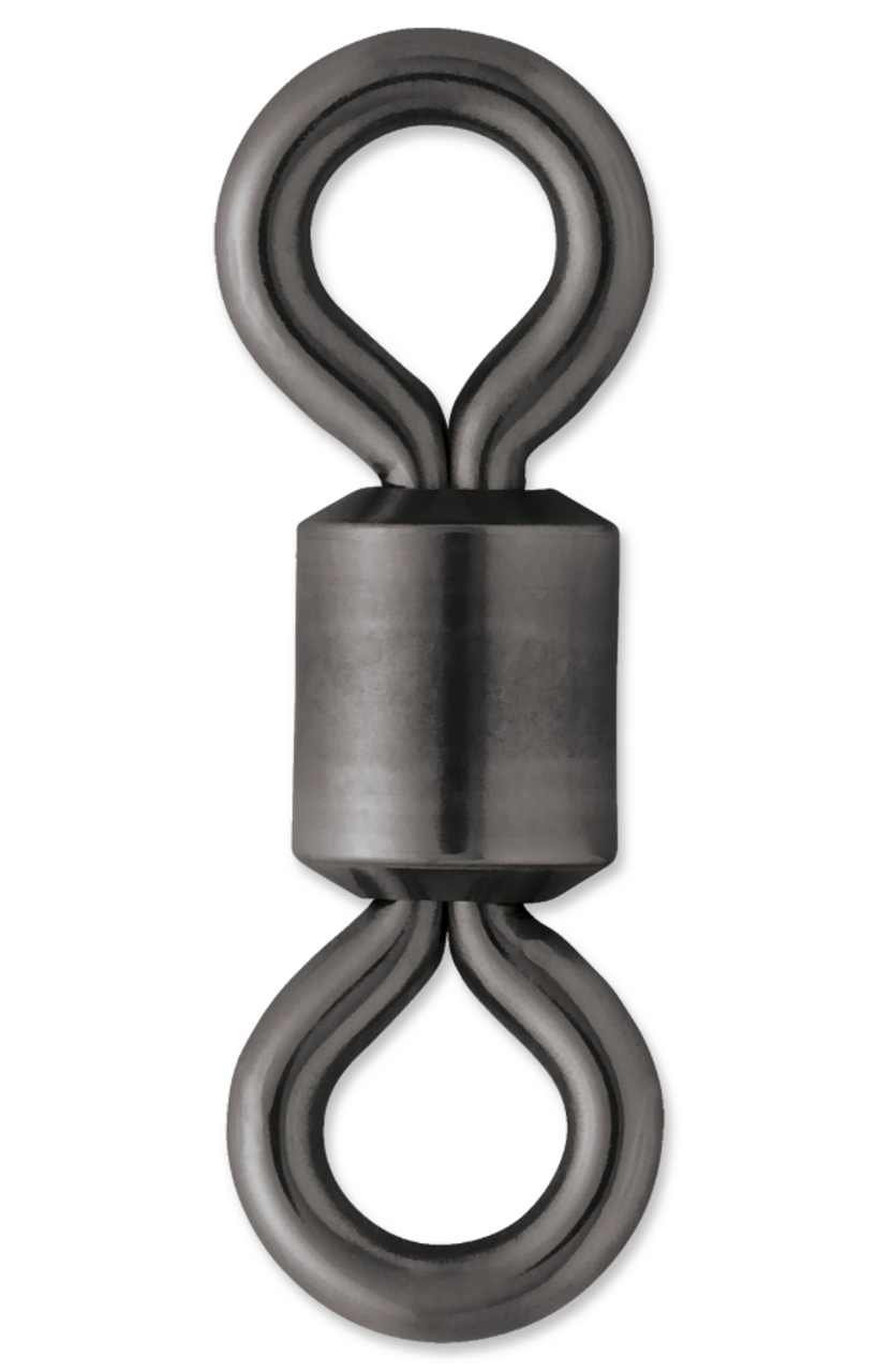 VMC Black Stainless Steel Heavy-Duty Ball Bearing Tournament Snap Swivel -  Size 2, 70lb