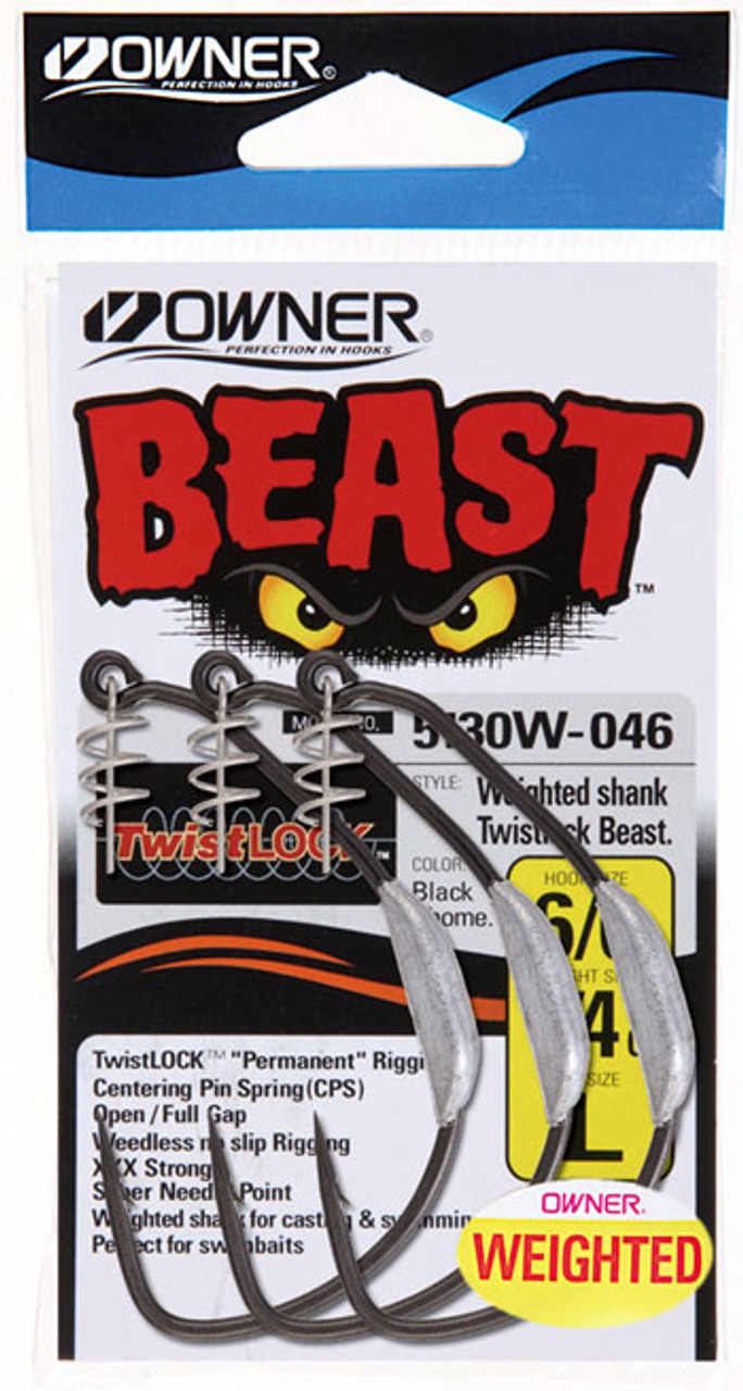 Owner Weighted Twistlock Beast Hook 10/0 / 1/2 oz