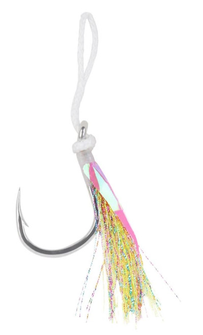 Mustad Heavy Duty Jigging Assist Rig, White w/ Green Flash