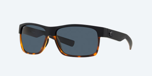 Costa Men's Half Moon 580P Matte Black/Shiny Tort Frame Gray Lens