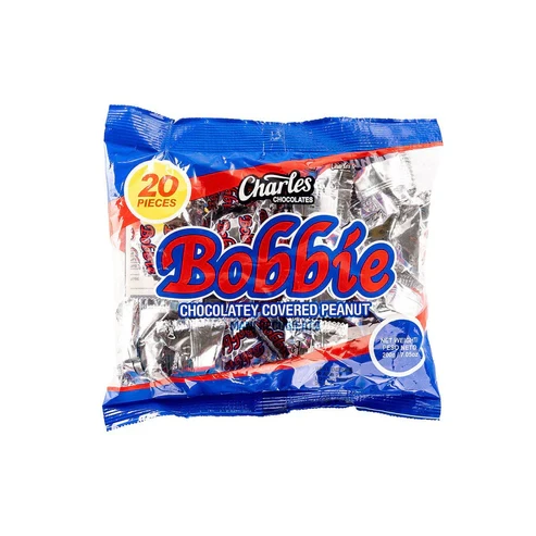 Crunch into pure chocolatey goodness with Charles Chocolate Bobbie! Packed with crunchy peanuts wrapped in a rich, creamy chocolate coating, this 7.05 oz treat is the perfect snack for chocolate and peanut lovers alike. One bite is all it takes to enjoy an explosion of irresistible flavor!