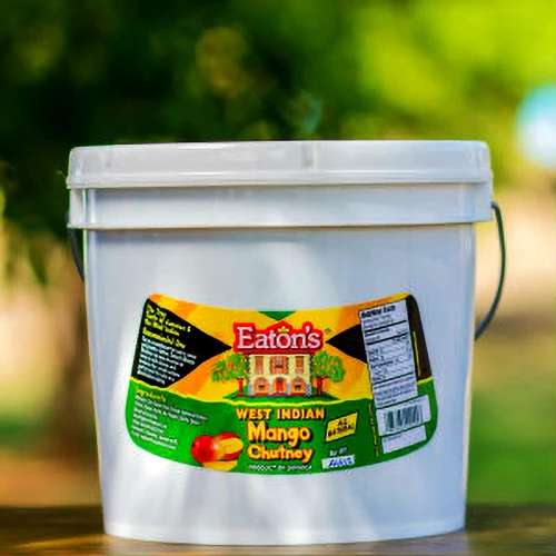 Eaton’s Mango Chutney is spicy and all-natural! The ingredients include mangoes, sugar, Jamaican ginger, onions, hot peppers, garlic and spices.  It is used as a condiment for curry, meat and poultry dishes.