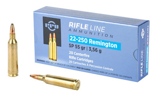 PPU 22-250 Remington SP 55 Grain 20 Rounds