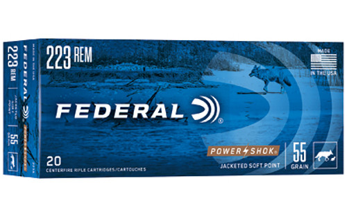 Federal Power Shock 223 Rem 55 Grain 20 Rounds