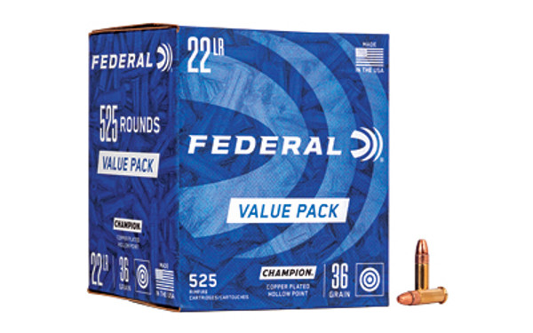 Federal Champion 22 LR 36 Grain Copper HP 525 Rounds